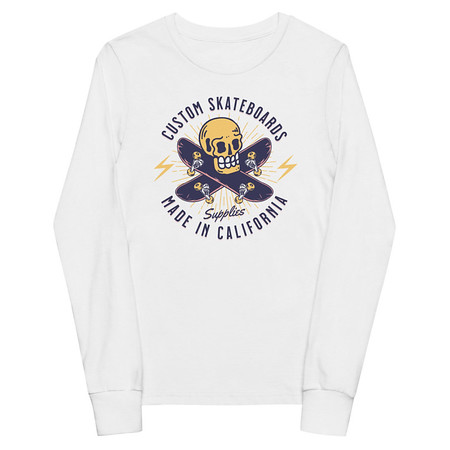 [ID: 511-G446] Custom Skateboards - Skull Youth Long Sleeve Tee