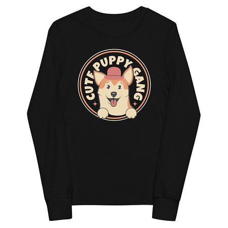 [ID: 511-G453] Cute Puppy Gang - Corgi Youth Long Sleeve Tee