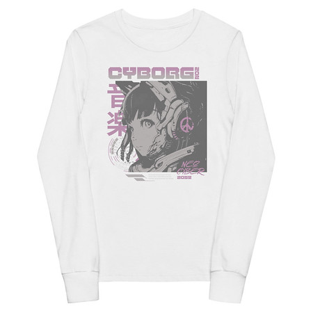 [ID: 511-G459] Cyborg - Y2k Style Youth Long Sleeve Tee