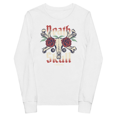 [ID: 511-G482] Death Skull - Flower Youth Long Sleeve Tee