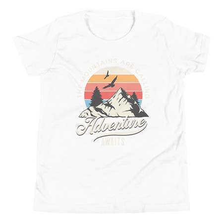[ID: 307-G27] Adventure Await - Wilderness Camping Youth Staple Tee