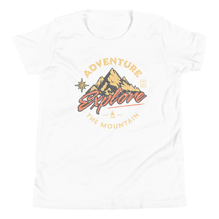 [ID: 307-G30] Adventure Explore The Mountain Youth Staple Tee