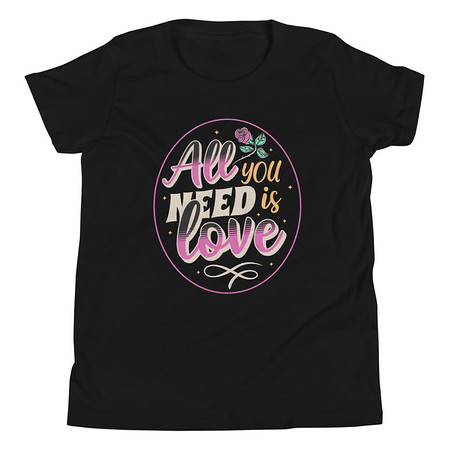 [ID: 307-G51] All you Need is Love - Valentines Day Youth Staple Tee