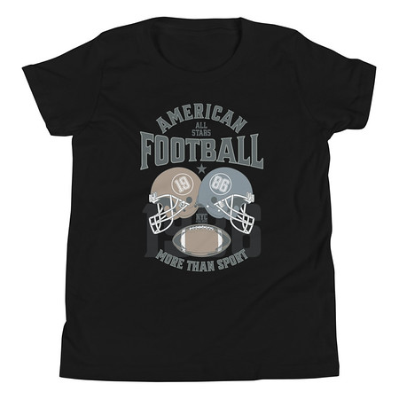 [ID: 307-G64] American All Star Football - Sports Helmet Youth Staple Tee
