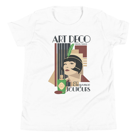[ID: 307-G102] Art Deco Elegance Toujours Youth Staple Tee