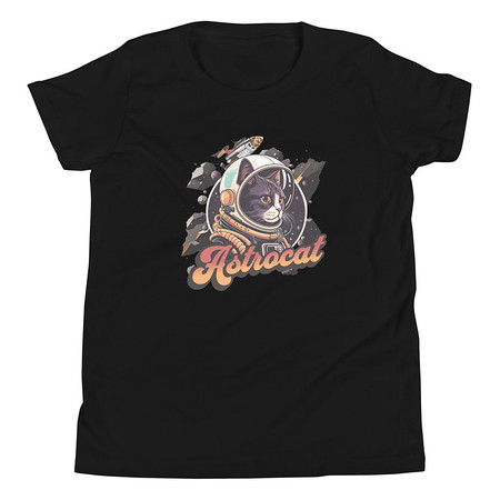 [ID: 307-G108] Astrocat - Retro graphic Youth Staple Tee