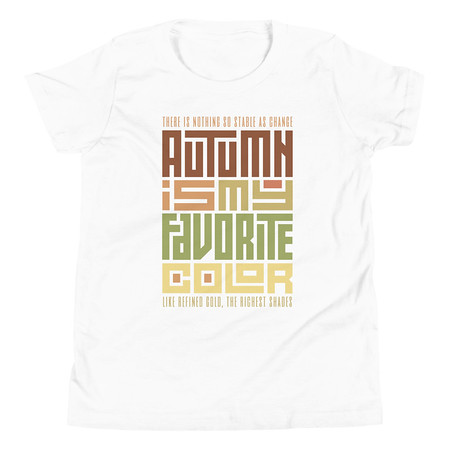 [ID: 307-G116] Autumn is my Favorite Color - Lettering Youth Staple Tee