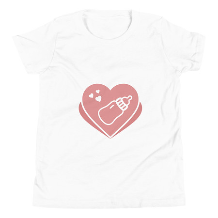 [ID: 307-G121] Baby Announcement - Feeding Bottle Youth Staple Tee
