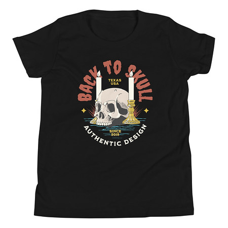 [ID: 307-G124] Back to Skull - Authenthic Design  Youth Staple Tee