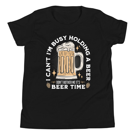 [ID: 307-G176] Beer Time - Father's Day Youth Staple Tee