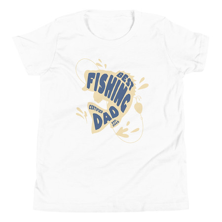 [ID: 307-G187] Best Fishing Dad - Typography Youth Staple Tee