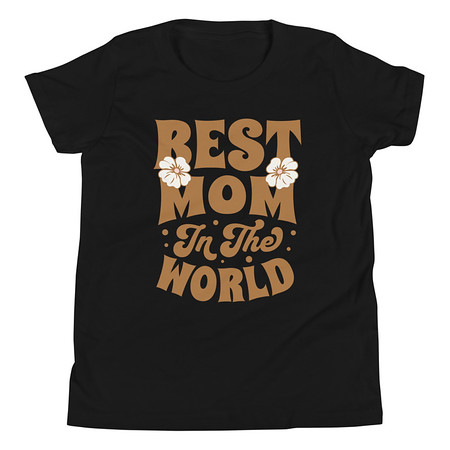 [ID: 307-G189] Best Mom in the World - Flowers Youth Staple Tee
