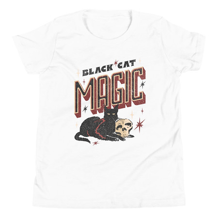 [ID: 307-G214] Black Cat Magic Youth Staple Tee