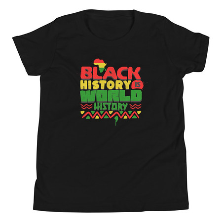 [ID: 307-G219] Black History is World History - Heritage Awareness Youth Staple Tee