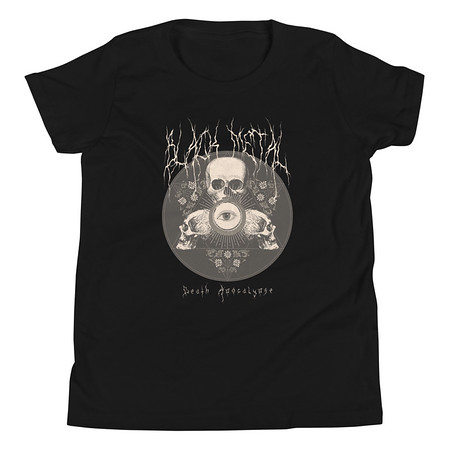 [ID: 307-G228] Black Metal - Hardcore skull theme design Youth Staple Tee