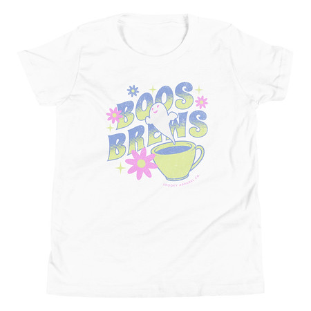 [ID: 307-G254] Boos + Brews - Halloween Youth Staple Tee