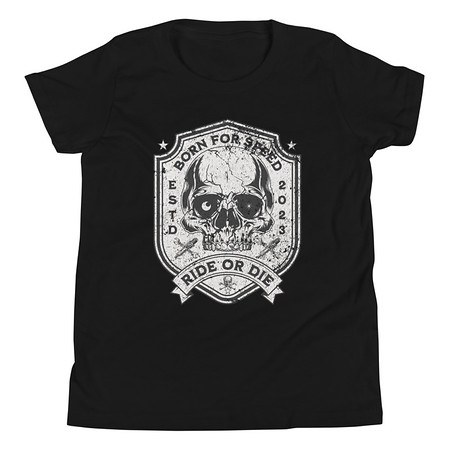 [ID: 307-G258] BORN FOR SPEED RIDE OR DIE Youth Staple Tee