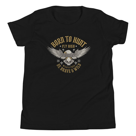 [ID: 307-G267] BORN TO HUNT- BE BRAVE & WILD Youth Staple Tee