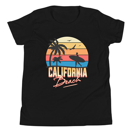 [ID: 307-G312] California Beach - Retro Surf Youth Staple Tee