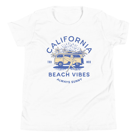 [ID: 307-G314] California Beach Vibes - Retro Camper Van Youth Staple Tee