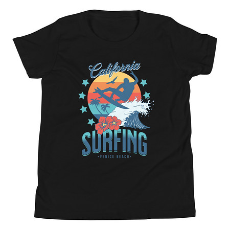 [ID: 307-G318] California Surfing - Palm Beach Youth Staple Tee