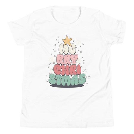 [ID: 307-G334] Cartoony Christmas Tree Youth Staple Tee