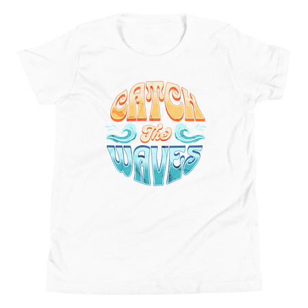 [ID: 307-G343] Catch the Waves - Beach Vibe Youth Staple Tee