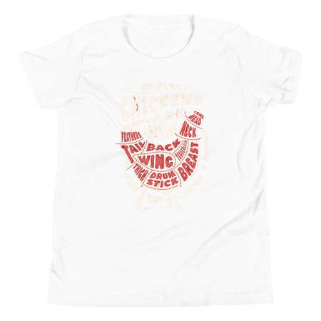 [ID: 307-G365] Chickens Are Awesome - Butcher Cuts Youth Staple Tee