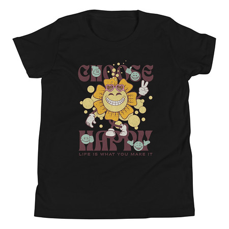 [ID: 307-G371] Choose Happy Youth Staple Tee