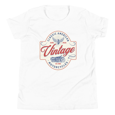 [ID: 307-G379] Classic American Motorcyles - Vintage Youth Staple Tee