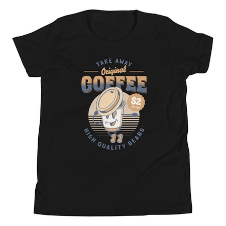 [ID: 307-G398] Coffee Cup - Comics Mascot Youth Staple Tee