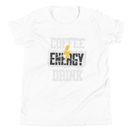 [ID: 307-G400] Coffee Energy Drink - Grunge Bolt Youth Staple Tee