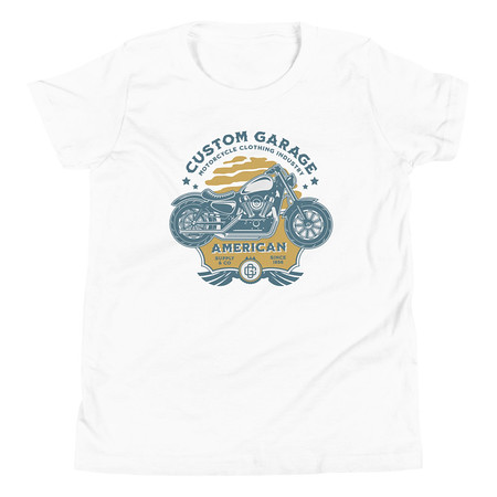 [ID: 307-G443] Custom Garage - Motorcycle Youth Staple Tee