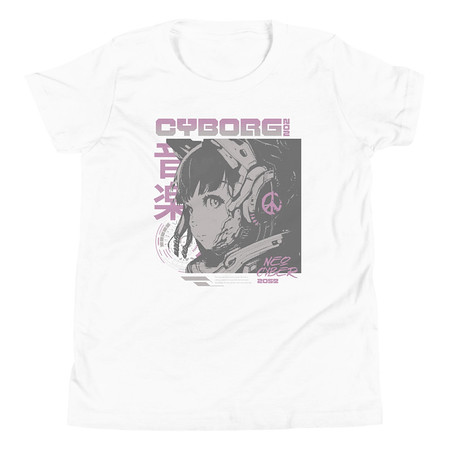 [ID: 307-G459] Cyborg - Y2k Style Youth Staple Tee