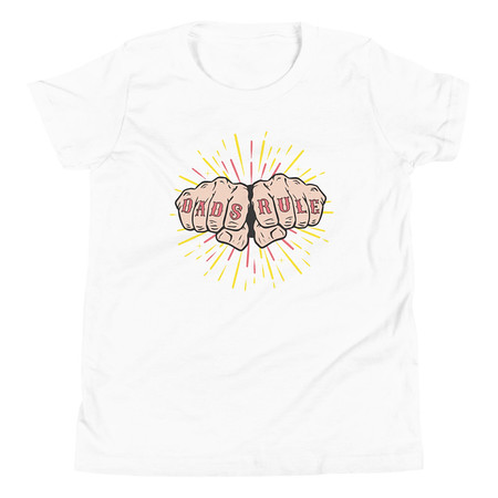 [ID: 307-G463] Dads Rule Youth Staple Tee
