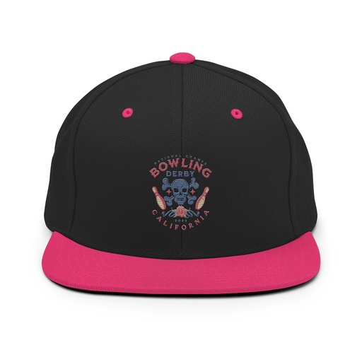 [ID: 99-G276] Bowling Derby Champs - Grunge Skull Classic Snapback