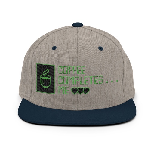 [ID: 99-G397] Coffee Completes Me - Neon Heart Classic Snapback
