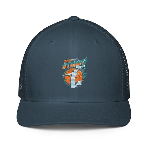 [ID: 596-G6] 3x3 Basketball League Closed-Back Trucker Cap