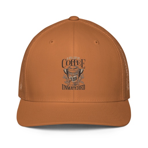 [ID: 596-G15] A Big Cup of Coffee Closed-Back Trucker Cap