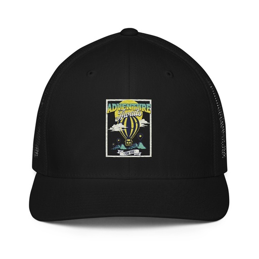 [ID: 596-G28] Adventure Awaits Closed-Back Trucker Cap