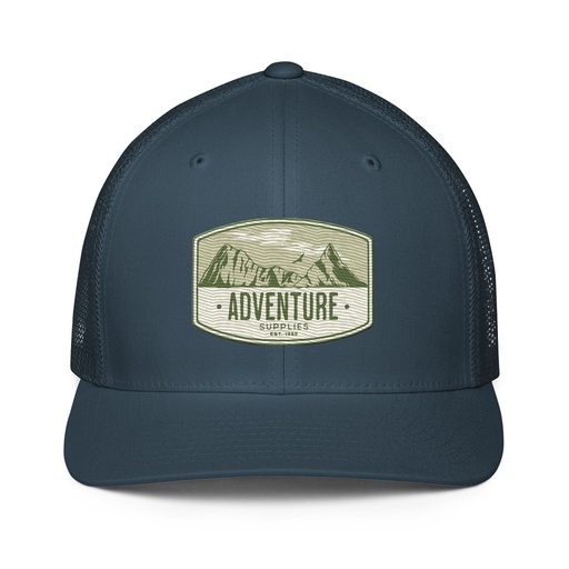 [ID: 596-G32] Adventure Supplies - Mountain Closed-Back Trucker Cap