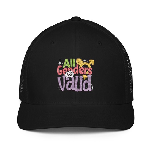 [ID: 596-G45] All Genders are Valid Closed-Back Trucker Cap