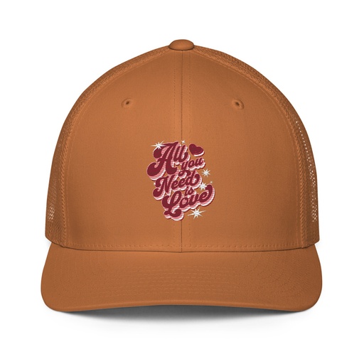 [ID: 596-G50] All You Need is Love - Retro Valentines Day Closed-Back Trucker Cap