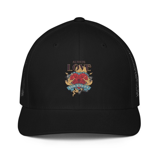[ID: 596-G56] Always Love Yourself - Retro Inspirational Quote Closed-Back Trucker Cap