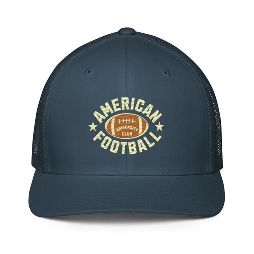 [ID: 596-G69] American Football - Athletic Sports Closed-Back Trucker Cap