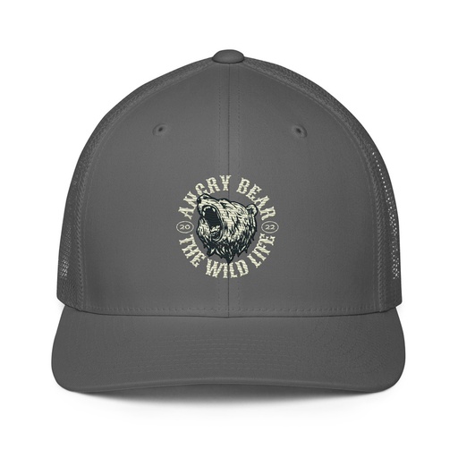 [ID: 596-G83] Angry Bear - Wild Life Animal Closed-Back Trucker Cap