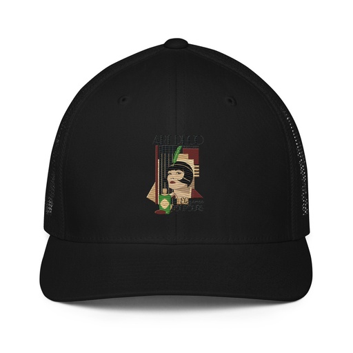 [ID: 596-G102] Art Deco Elegance Toujours Closed-Back Trucker Cap