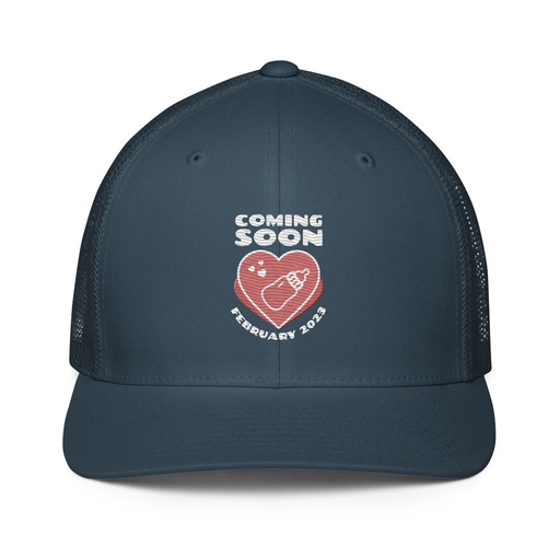 [ID: 596-G121] Baby Announcement - Feeding Bottle Closed-Back Trucker Cap