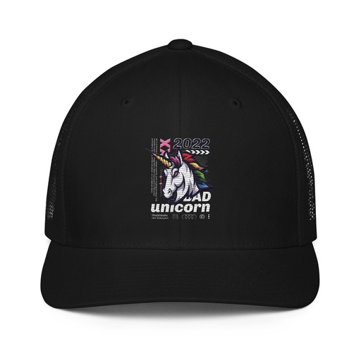 [ID: 596-G128] Bad Unicorn - Horse Closed-Back Trucker Cap