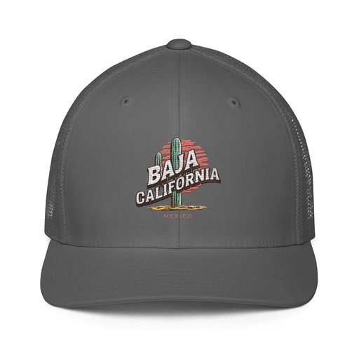 [ID: 596-G132] Baja Cali Mexico Closed-Back Trucker Cap